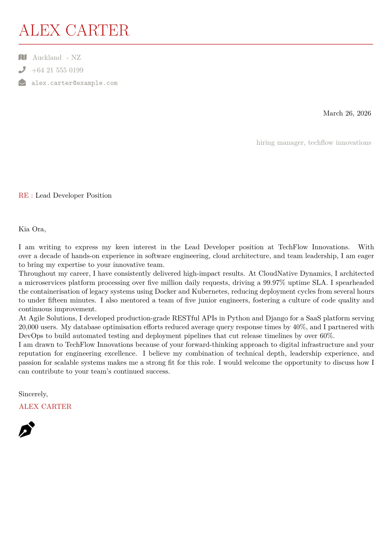 Professional Letter cover letter template preview for tailored job applications